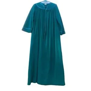 Adonna Terry Robe Adonna | Intimates & Sleepwear | Vtg Adonna Teal Zip Velour Housecoat ...